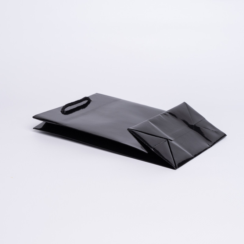 Shopping bag personalizzata Noblesse Laminata 16x8x23 CM | SHOPPING BAG NOBLESSE LAMINATA | STAMPA SERIGRAFICA SU DUE LATI IN...