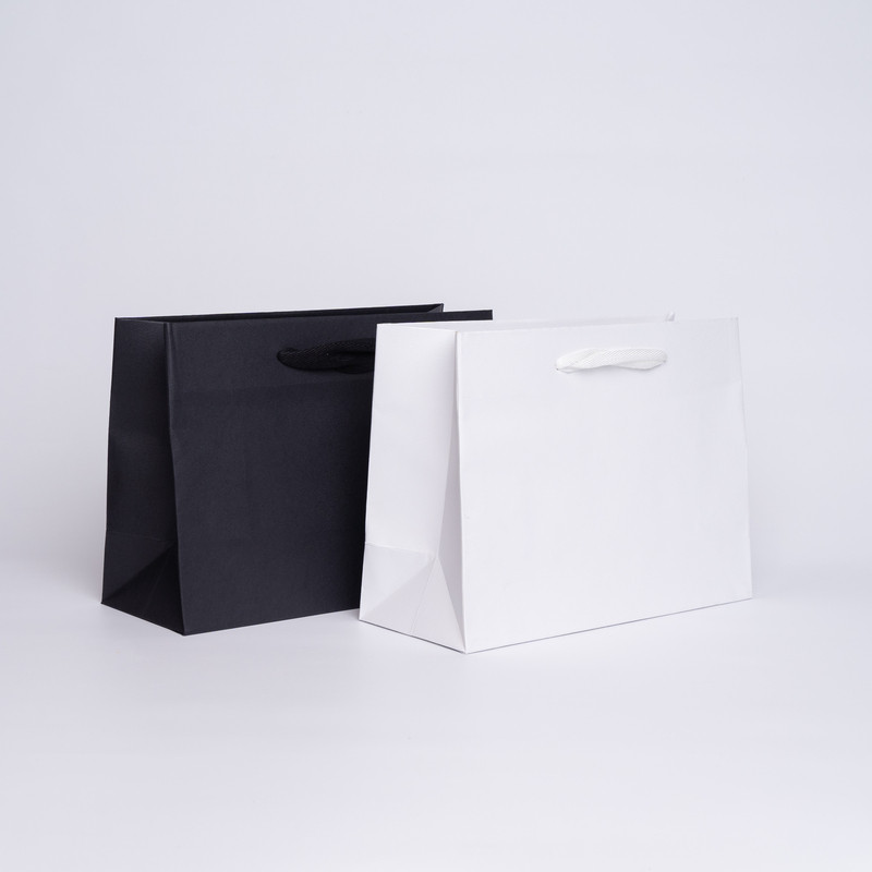 Customized Personalized shopping bag Noblesse 30x12x22 CM | PREMIUM NOBLESSE PAPER BAG | SCREEN PRINTING ON TWO SIDES IN TWO ...