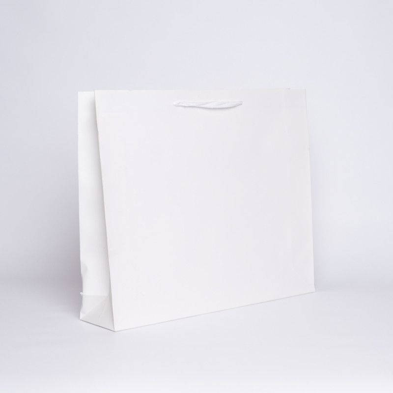 Shopping bag personalizzata Noblesse Laminata 54x12x45 CM | SHOPPING BAG NOBLESSE LAMINATA | STAMPA SERIGRAFICA SU UN LATO IN...