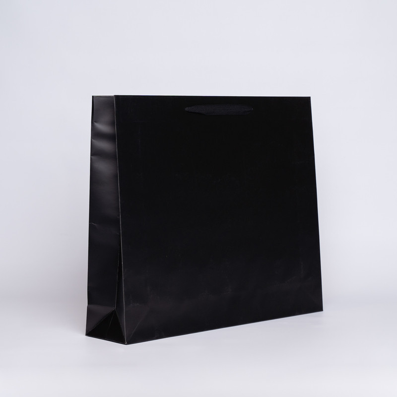 54x12x45 CM | LAMINATED NOBLESSE PAPER BAG | SCREEN PRINTING ON ONE SIDE IN TWO COLOURS
