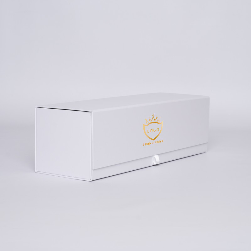 Boîte aimantée personnalisée Bottlebox 12x40,5x12 CM | BOTTLE BOX |1 MAGNUM BOTTLE BOX| HOT FOIL STAMPING