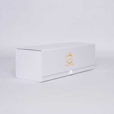 Caja magnética personalizada Bottlebox 12x40,5x12 CM | BOTTLE BOX |BOÎTE POUR 1 BOUTEILLE MAGNUM | IMPRESSION À CHAUD