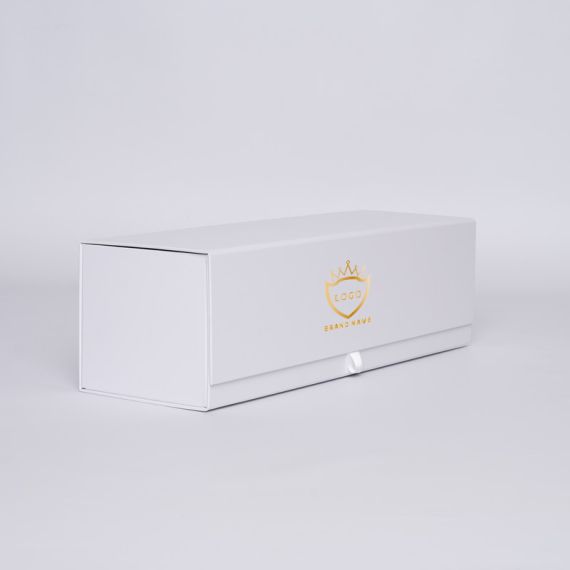 PERSONALISIERT Flaschenbox Magnetbox 12x40,5x12 CM | BOTTLE BOX |BOÎTE POUR 1 BOUTEILLE MAGNUM | IMPRESSION À CHAUD