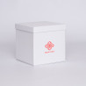 Gepersonaliseerde Gepersonaliseerde doos met deksel Flowerbox 18x18x18 CM | FLOWERBOX | ZEEFBEDRUKKING OP 1 ZIJDE IN 1 KLEUR