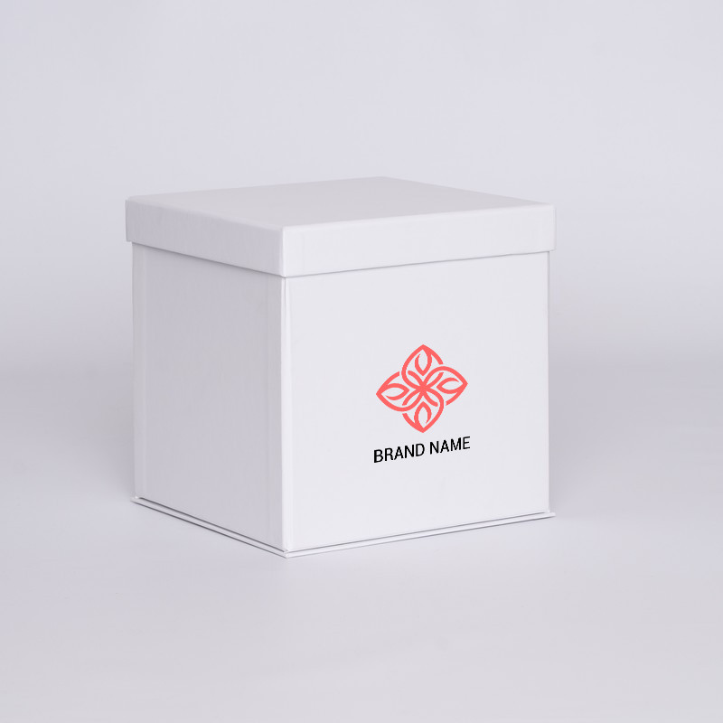 Caja personalizada Flowerbox 18x18x18 CM | FLOWERBOX | IMPRESSION EN SÉRIGRAPHIE SUR UNE FACE EN DEUX COULEURS