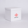 Boîte cloche personnalisée Flowerbox 18x18x18 CM | FLOWERBOX | IMPRESSION EN SÉRIGRAPHIE SUR UNE FACE EN DEUX COULEURS