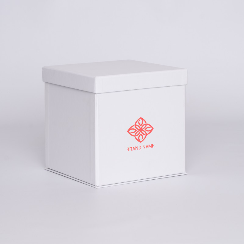 Boîte cloche personnalisée Flowerbox 25x25x25 CM | CAJA FLOWERBOX | IMPRESIÓN SERIGRÁFICA DE UN LADO EN UN COLOR