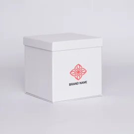 Scatola personalizzata Flowerbox 25x25x25 CM | FLOWERBOX | STAMPA SERIGRAFICA SU UN LATO IN DUE COLORI