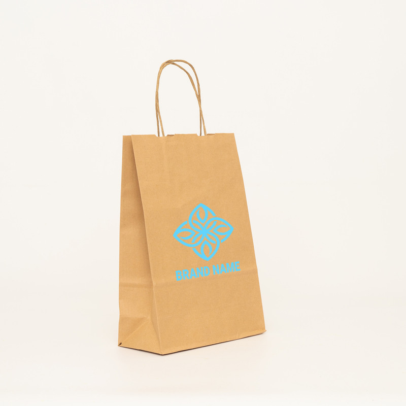 Customized Personalized shopping bag Safari 32x12x41 CM | SAC PAPIER SAFARI | IMPRESSION FLEXO EN UNE COULEUR SUR ZONES PRÉDÉ...