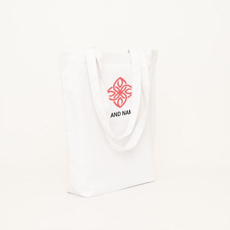 Customized Customized reusable cotton bag with pocket 38x42 CM | TOTE COTTON BAG POCKET | SCREEN PRINTING ON TWO SIDES IN TWO...