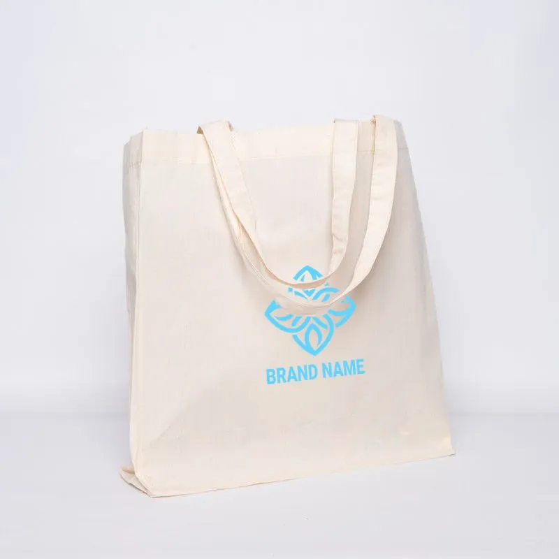 Sac coton réutilisable personnalisé 48x20x40 CM | SHOPPING BAG EN COTON | IMPRESSION EN SÉRIGRAPHIE SUR UNE FACE EN UNE COULEUR