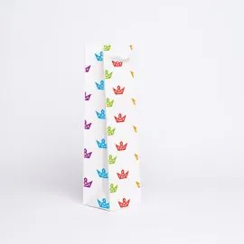 Shopping bag personalizzata Noblesse 12x9x39 CM | NOBLESSE PAPER BAG | OFFSET PRINTING ALL OVER