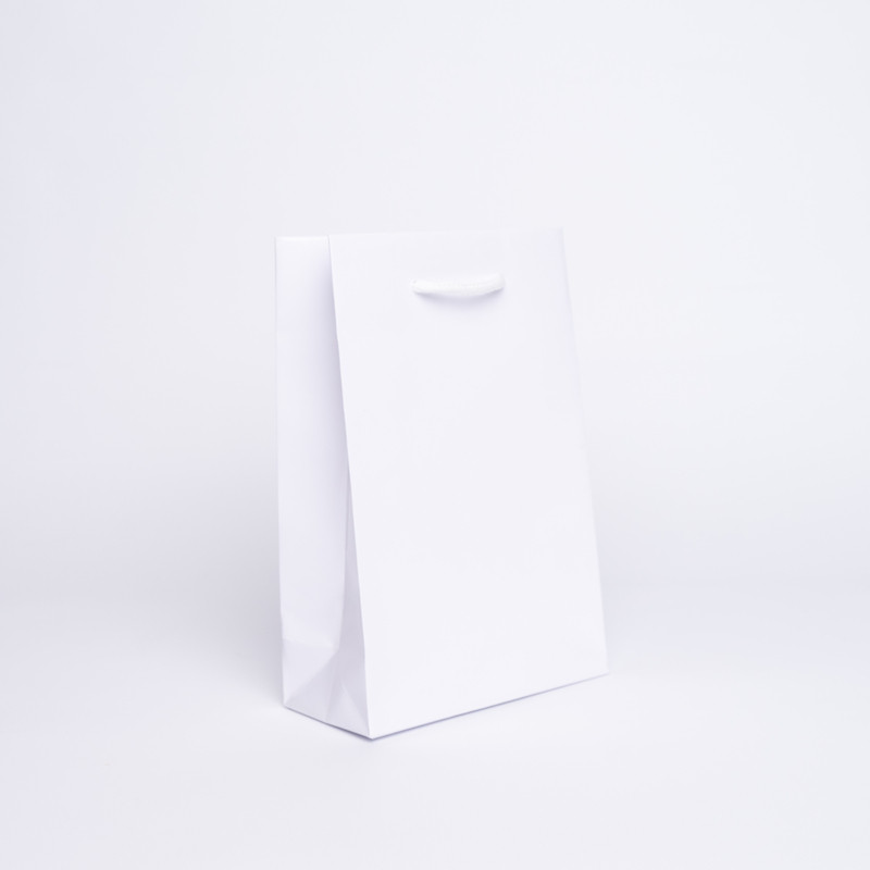 16 x 7,5 x 24 cm | Papiertasche mit Kordel | Offsetdruck