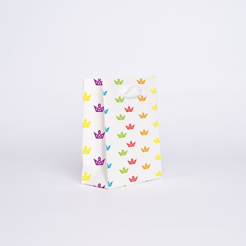 Sac papier personnalisé Noblesse 16x8x14 CM | SAC PAPIER NOBLESSE | IMPRESSION OFFSET SUR L'ENSEMBLE DU SAC