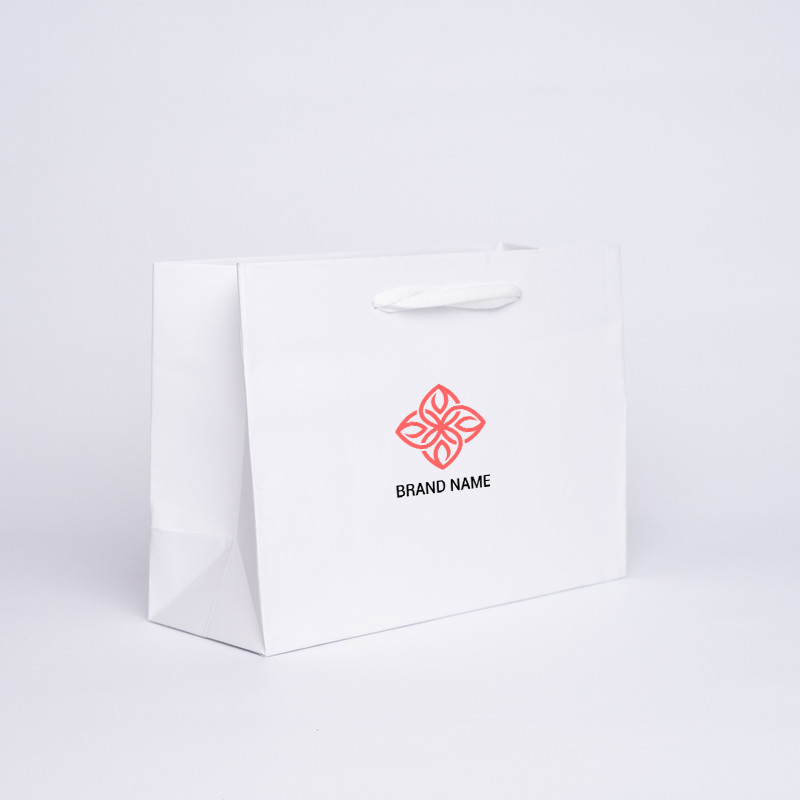 Customized Personalized shopping bag Noblesse 30x12x22 CM | SAC PAPIER NOBLESSE PREMIUM | IMPRESSION EN SÉRIGRAPHIE SUR DEUX ...
