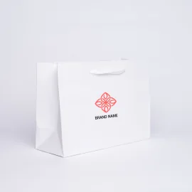 Noblesse personalisierte Papiertüte 30x12x22 CM | NOBLESSE PREMIUM PAPIERBEUTEL | SIEBDRUCK AUF EINER SEITE IN ZWEI FARBEN