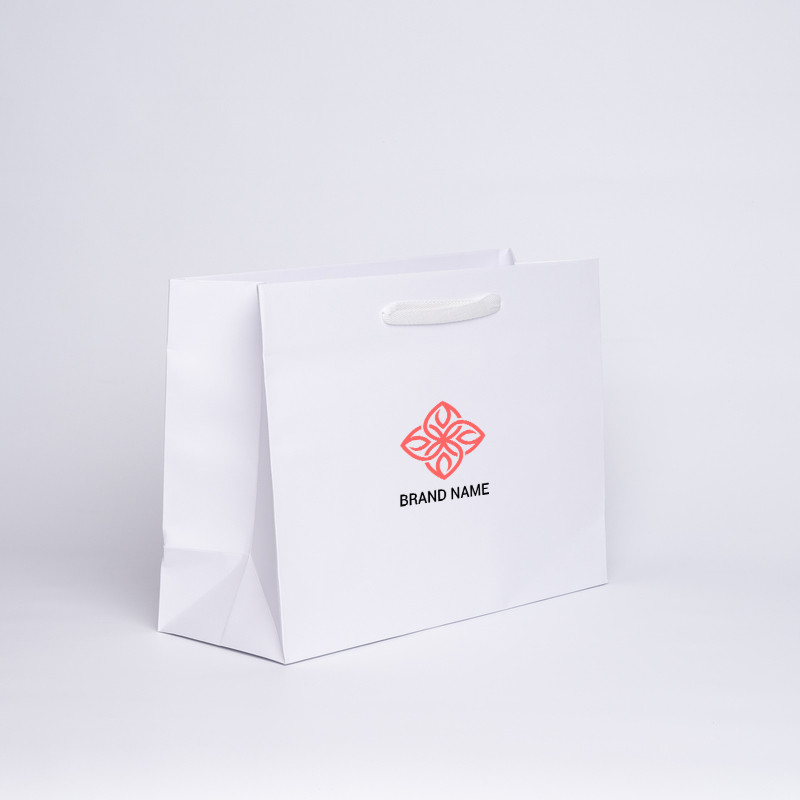Customized Personalized shopping bag Noblesse 40x15x29 CM | PREMIUM NOBLESSE PAPER BAG | SCREEN PRINTING ON ONE SIDE IN TWO C...