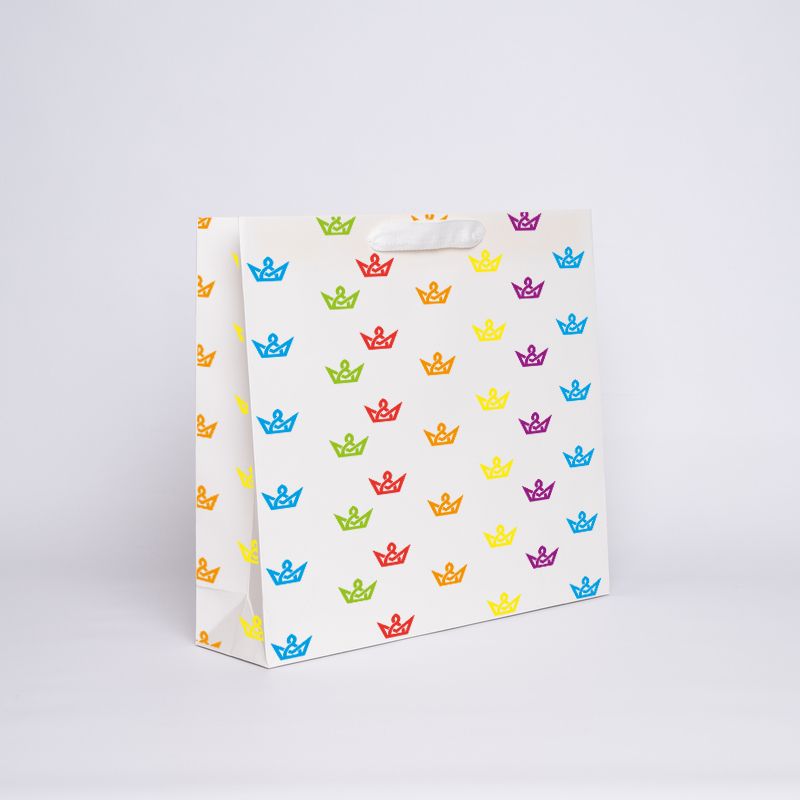 Gepersonaliseerde Gepersonaliseerde Noblesse papier zak 42x15x35 CM | NOBLESSE PAPIER ZAK | OFFSET BEDRUKKING OVER DE HELE ZAK