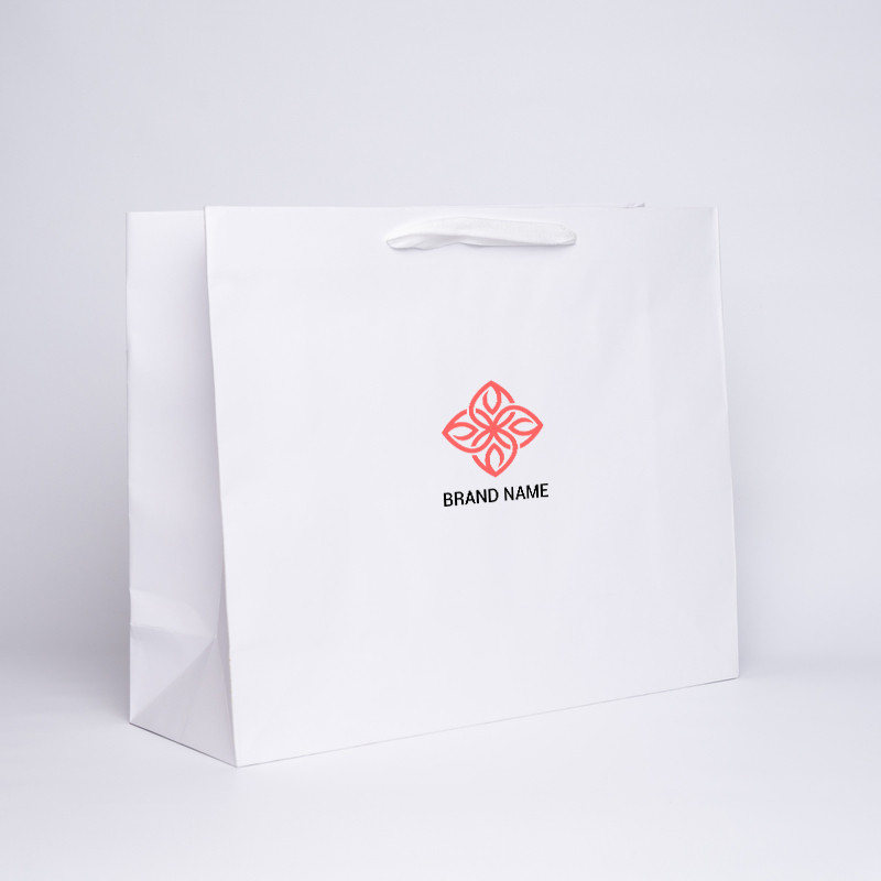 53x18x43 CM | PREMIUM NOBLESSE PAPER BAG | SCREEN PRINTING ON TWO SIDES IN TWO COLOURS