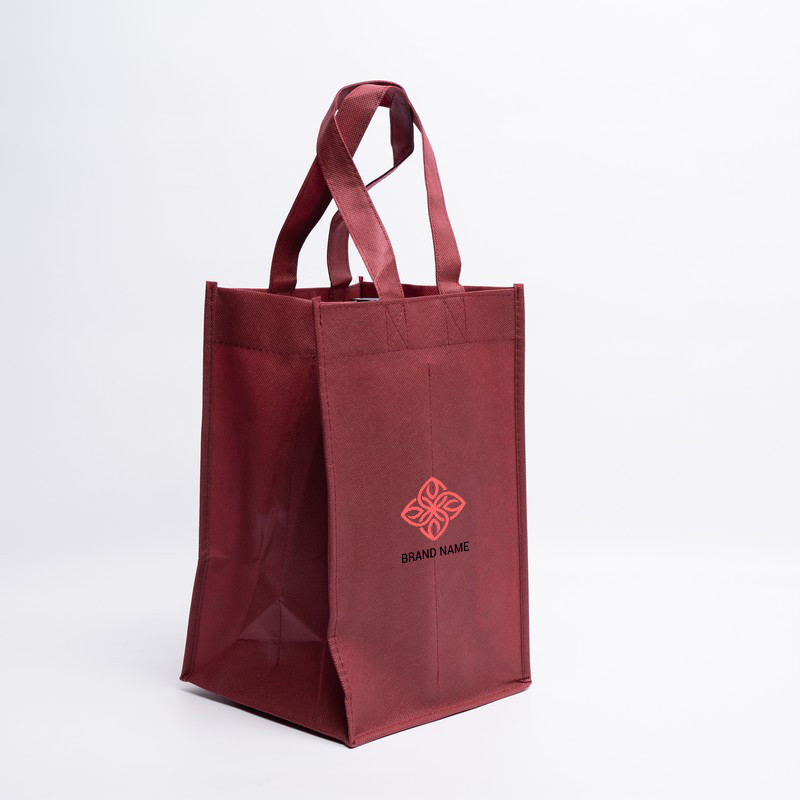 20x20x33 CM | NON-WOVEN TNT LUS BOTTLE BAG | SCREEN PRINTING ON ONE SIDE IN TWO COLORS