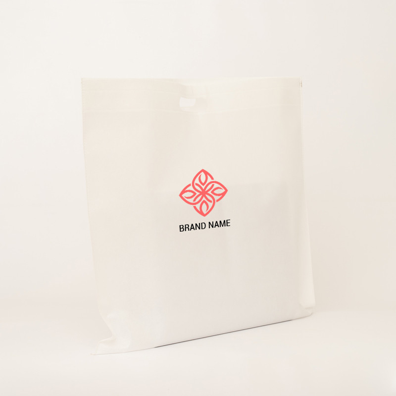Tasche aus personalisiertem Vliesstoff 60x50 CM | US TNT DKT BAG | ZWEI-SEITIGER SIEBDRUCK IN ZWEI FARBEN