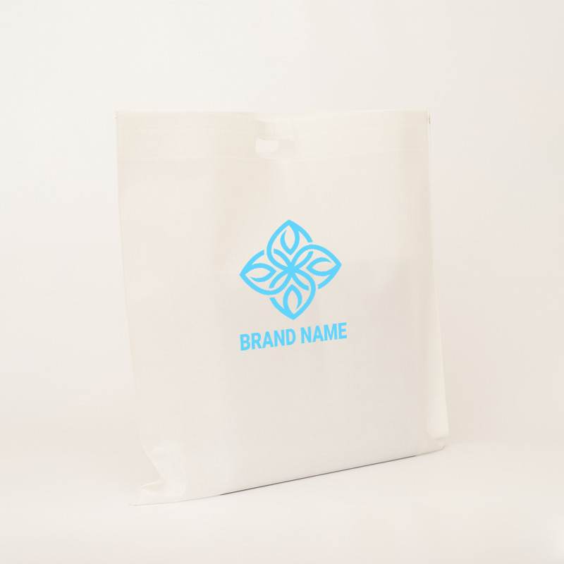 Customized Customized non-woven bag 60x50 CM | NON-WOVEN TNT DKT BAG | SCREEN PRINTING ON TWO SIDES IN ONE COLOR