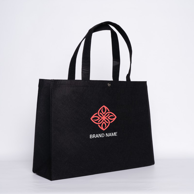 Customized Personalized reusable felt bag 45x13x33 CM | FELT SHOPPING BAG | SCREEN PRINTING ON TWO SIDES IN TWO COLOURS