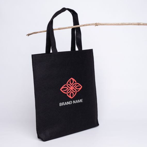 Customized Personalized reusable felt bag 41x41 +7 CM | TOTE FELT BAG | SCREEN PRINTING ON ONE SIDE IN TWO COLOURS