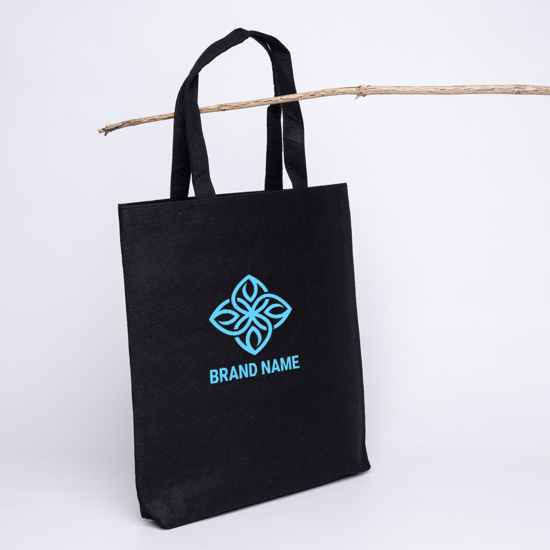 Customized Personalized reusable felt bag 41x41 +7 CM | TOTE FELT BAG | SCREEN PRINTING ON TWO SIDES IN ONE COLOUR