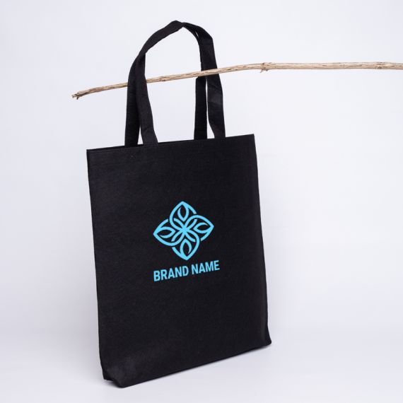 Bolsa de fieltro reutilizable personalizada 41x41 +7 CM | BOLSA TOTE DE FIELTRO | IMPRESIÓN SERIGRÁFICA DE DOS LADOS EN UN COLOR