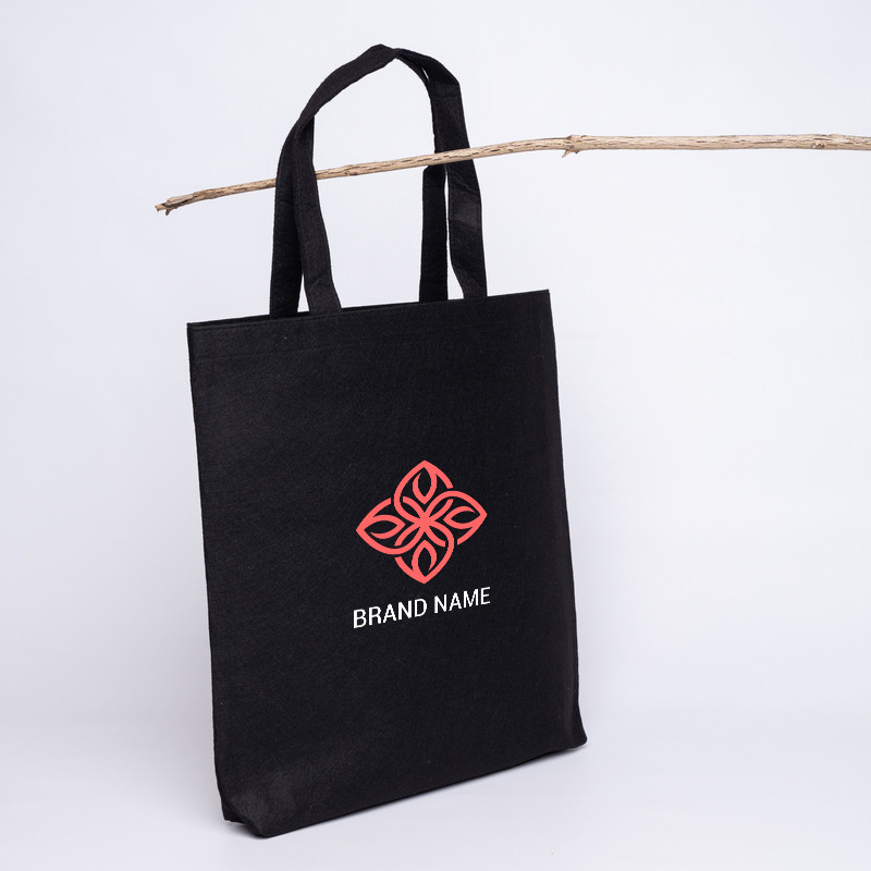 Customized Personalized reusable felt bag 41x41 +7 CM | TOTE FELT BAG | SCREEN PRINTING ON TWO SIDES IN TWO COLOURS