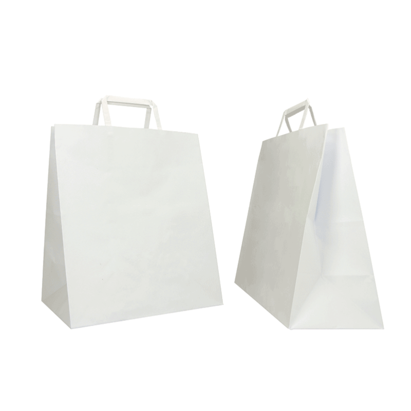 Customized 28x17x32 CM 28x17x32 CM | BOX PAPER BAG| FLEXO PRINTING IN ONE COLOR ON PRE-DEFINED AREAS ON BOTH SIDES