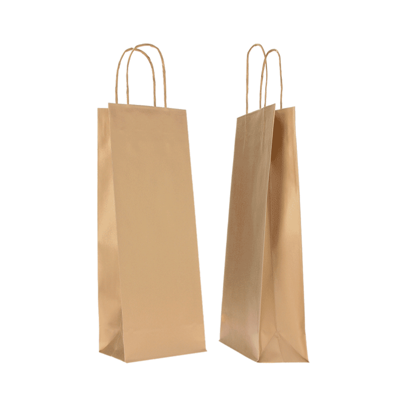 Customized 14x09x38 14x09x38 CM | SAFARI PAPER BAG FOR BOTTLES | FLEXO PRINTING IN ONE COLOR ON PRE-DETERMINED AREAS ON BOTH ...