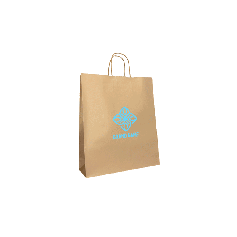22x10x29 CM | PAPER BAG SAFARI | FLEXO PRINTING IN ONE COLOR ON PRE-DEFINED AREAS ON BOTH SIDES