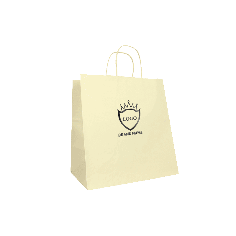 Customized 32x20x33 CM 32x20x33 CM | PAPER SAFARI BAG WIDE BOTTOM| FLEXO PRINTING IN ONE COLOR ON PRE-DEFINED AREAS ON 2 SIDE...