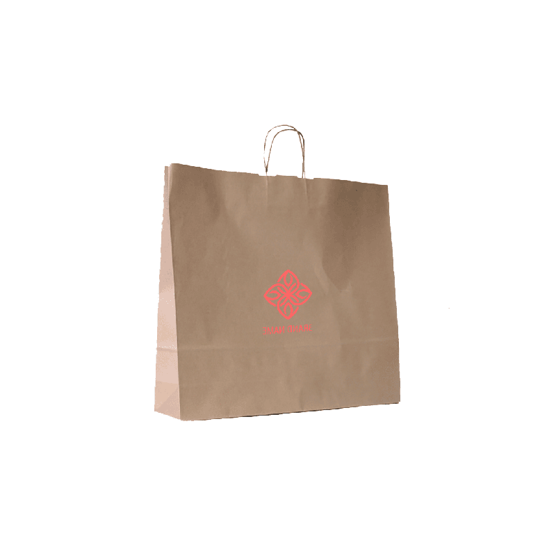 Gepersonaliseerde 54x14x45 54x14x45 CM | PAPER BAG SAFARI | FLEXO PRINTING IN ONE COLOR ON PRE-DEFINED AREAS ON BOTH SIDES