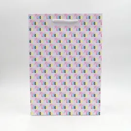 Gepersonaliseerde Gepersonaliseerde Noblesse papier zak 26x12x37 CM | NOBLESSE PAPIER ZAK | OFFSET BEDRUKKING OVER DE HELE ZAK