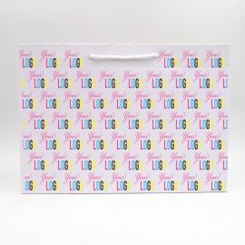 Customized Personalized shopping bag Noblesse 45x15x32 CM | SAC PAPIER NOBLESSE | IMPRESSION OFFSET SUR L'ENSEMBLE DU SAC