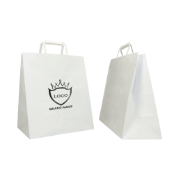 WHITE KRAFT BOX BAG WITH PRINTING