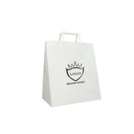 WITTE KRAFT BOX TAS MET PLATTE HANDVATTEN