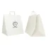BOLSA DE CAJA DE KRAFT BLANCA CON ASAS PLANAS