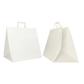 WITTE KRAFT BOX TAS MET PLATTE HANDVATTEN