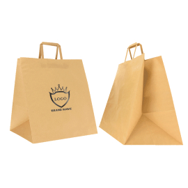 BUSTA BOX CON MANICI PIATTI KRAFT NATURALE