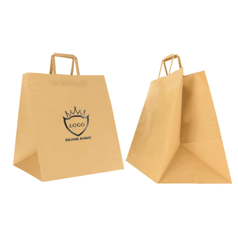 NATUUR KRAFT BOX TAS MET PLATTE HANDVATTEN NATUUR KRAFT BOX TAS MET PLATTE HANDVATTEN