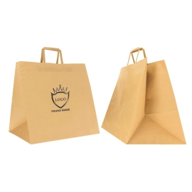 NATUR KRAFT BOX-TASCHE MIT FLACHEN GRIFFEN