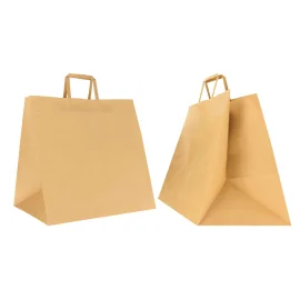 NATUR KRAFT BOX-TASCHE MIT FLACHEN GRIFFEN