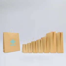 BOLSA SAFARI DE KRAFT NATURAL CON ASAS RETORCIDAS - Bolsa personali...