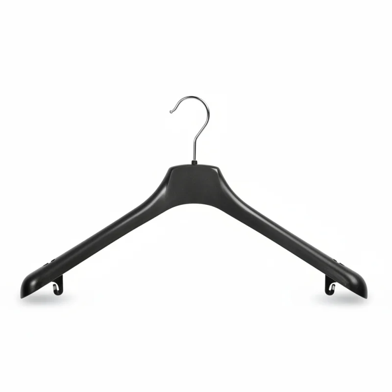 Heavy-Duty Shoulder Hanger | Anti-Slip Skirt Notches | Chrome Swivel Hook | Black | 44 CM,49CM Sizes - Hangers - Centuryprint