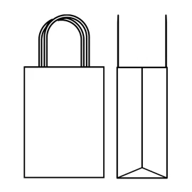 Papieren tas met gedraaide handgreep | 14x09x21 - Gepersonaliseerde...