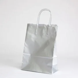 SACCHETTO DI CARTA CON MANICO RITORTO | 18x08x24 - Shopping bag per...